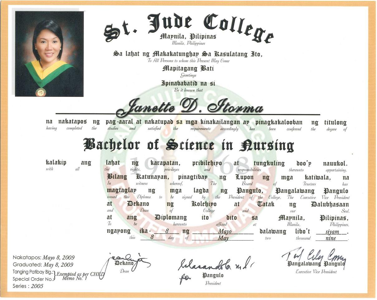 My College Diploma